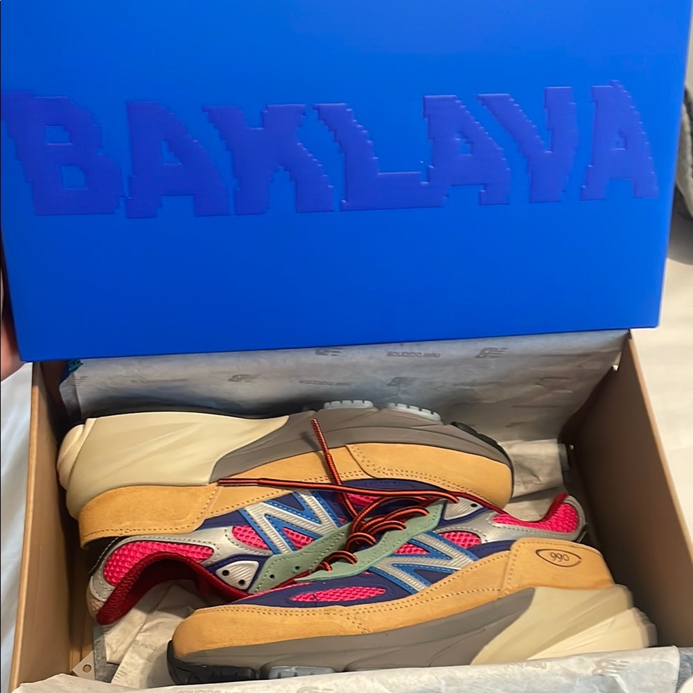 New Balance Pink and Blue Sneakers Suede Lifestyle Shoes